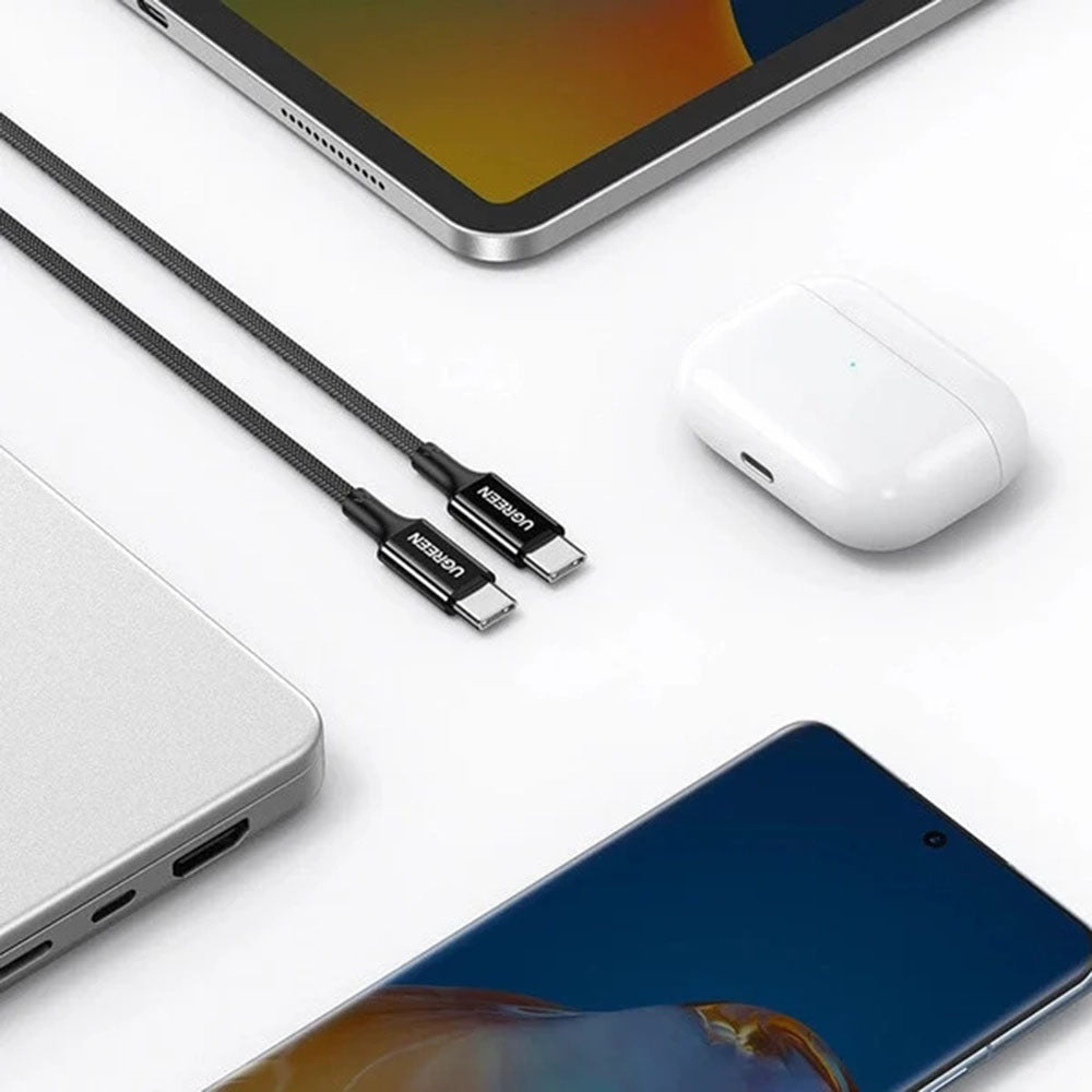 Câble de Données et de Charge USB-C - USB-C UGREEN US557 (15267), 100W, 1m, Blanc