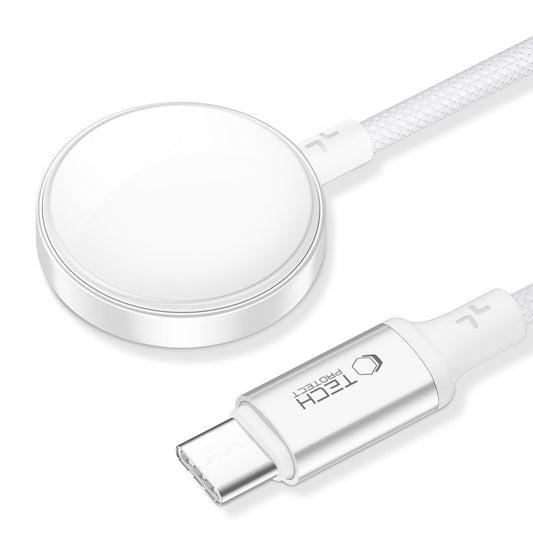 Chargeur sans fil Tech-Protect MC02 Ultraboost C pour Apple Watch Series, USB-C, Blanc
