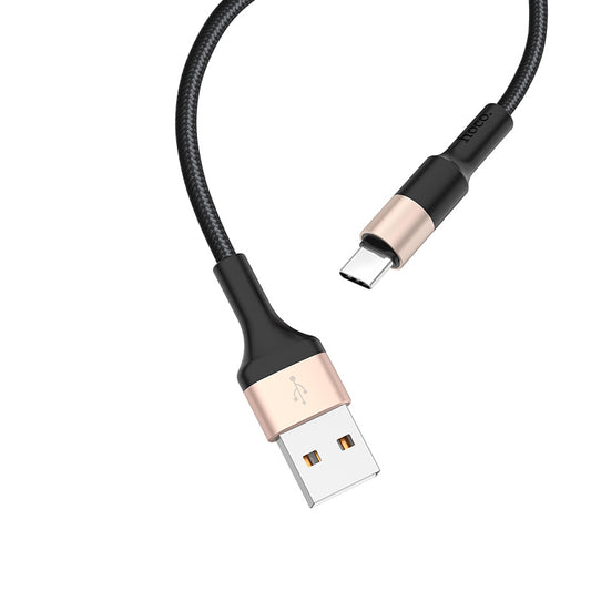 Data- en Oplaadkabel USB-A - USB-C HOCO X26 Xpress, 18W, 1m, Goud