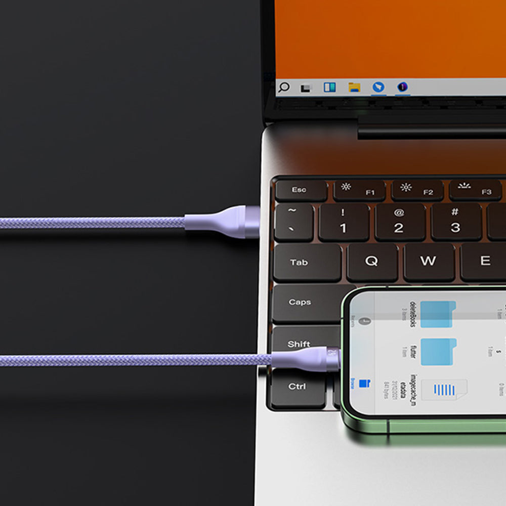 USB-A - Lightning / microUSB / USB-C Baseus Flash Series II 3in1 oplaadkabel, 66W, 1.2m, Paars CASS040005