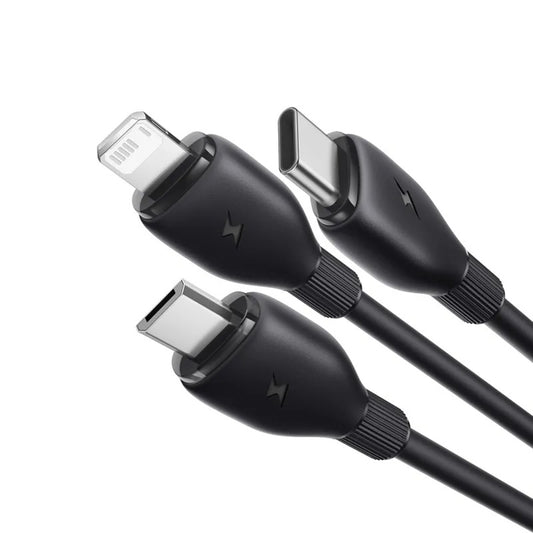 Câble de Chargement USB-C - Lightning / microUSB / USB-C Baseus Ultra Fast 3in1, 20W, 0.8m, Noir P10377501111-00