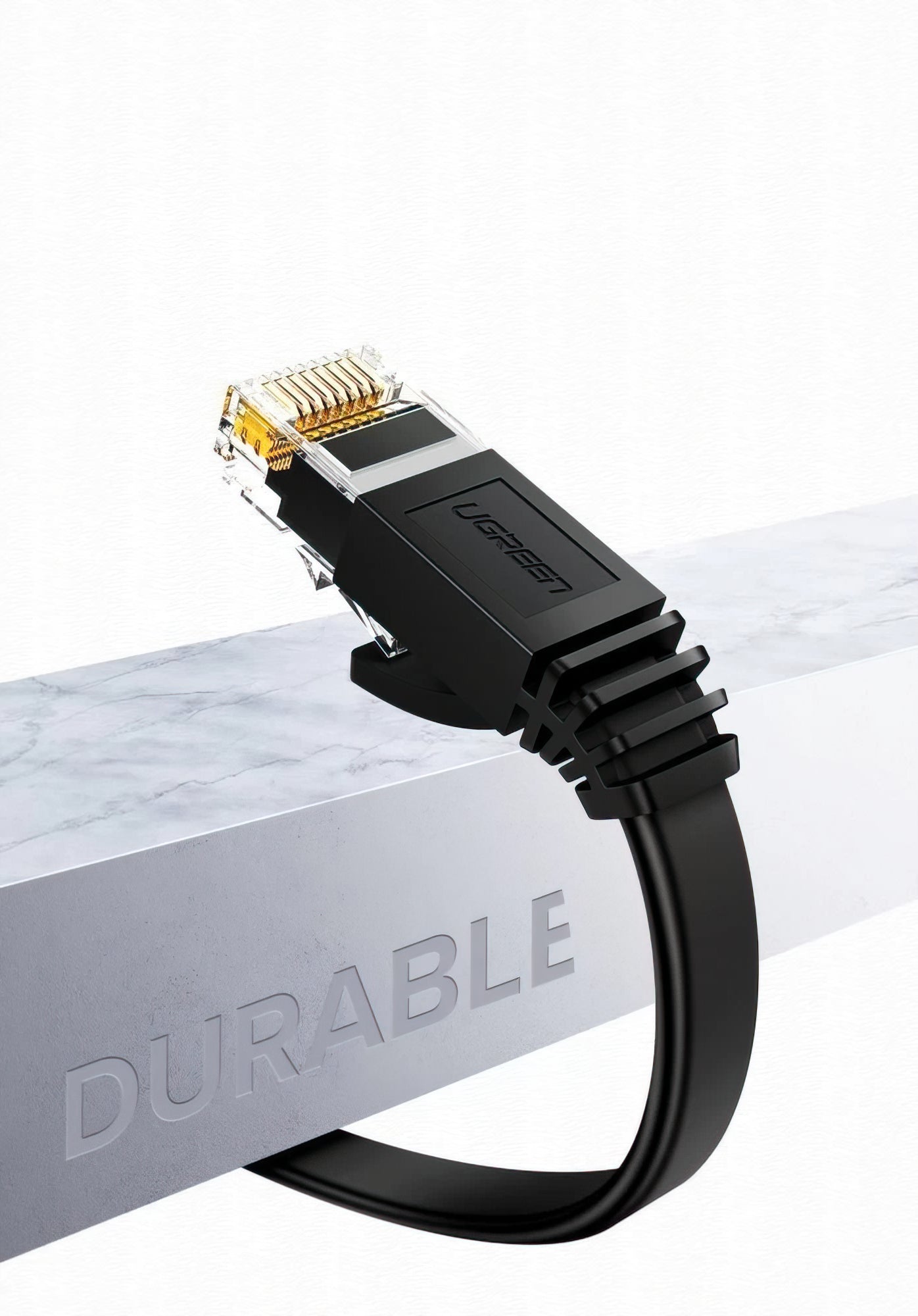 UGREEN NW102 Flat Netzwerkkabel, UTP, Cat6, 2m, Schwarz