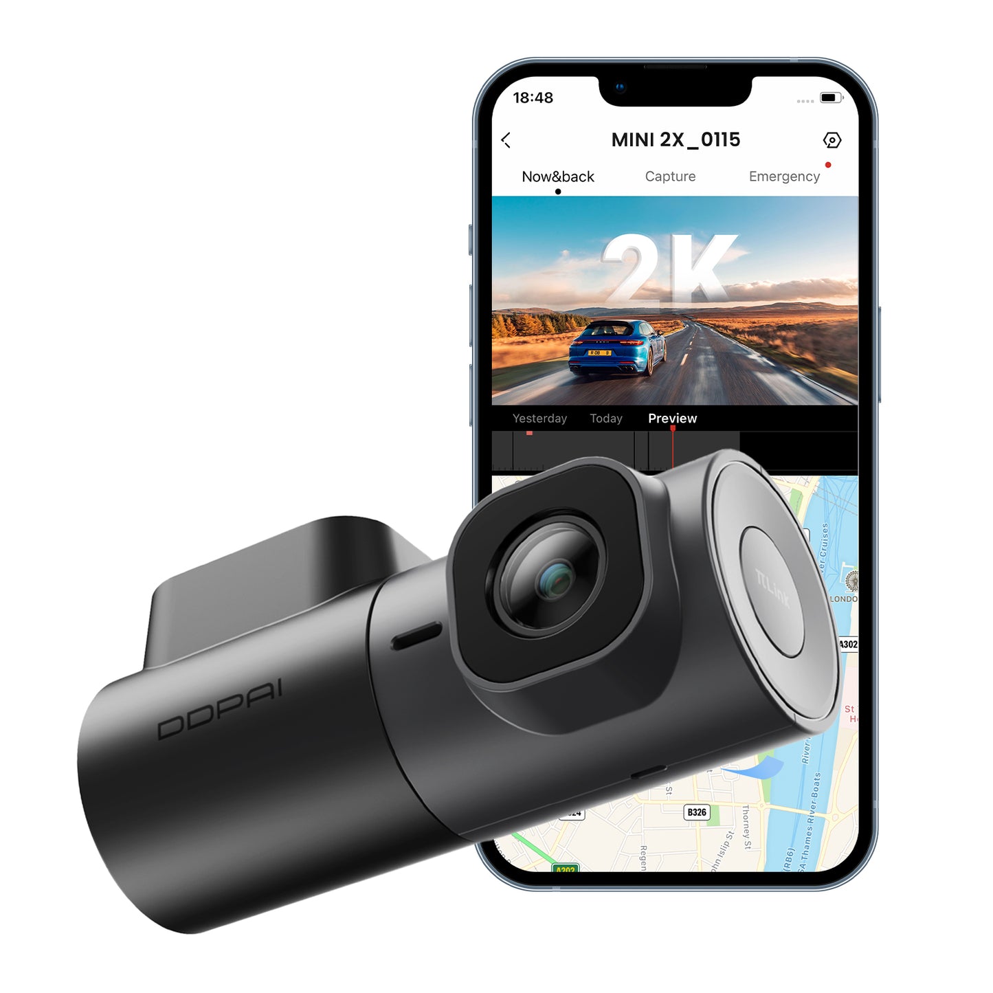 Caméra Auto DDPAI MINI2X, 2K, Wi-Fi