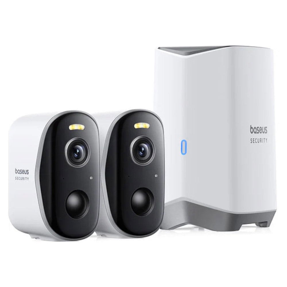 Baseus N1 Plus Bewakingscamera, Wi-Fi, 2K, IP67, Buiten, Set van 2 stuks S0TY002131