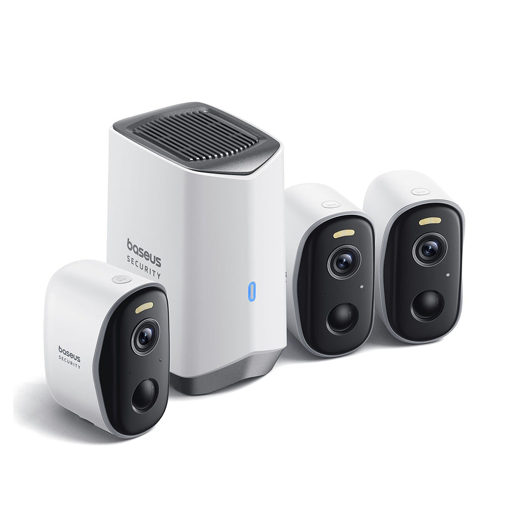 Baseus N1 Bewakingscamera, Wi-Fi, 2K, IP67, Buiten, Set van 3 stuks S0TW012131