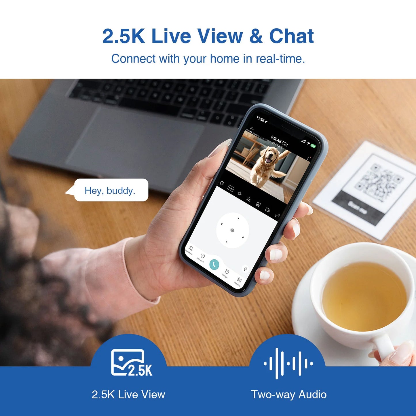 Bewakingscamera iMILAB C21 MI, Wi-Fi, 2.5K, Binnen