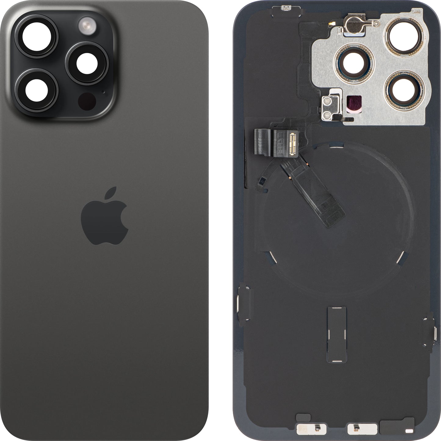 Akkuabdeckung Apple iPhone 15 Pro Max, Schwarz (Black Titanium), Premium Swap