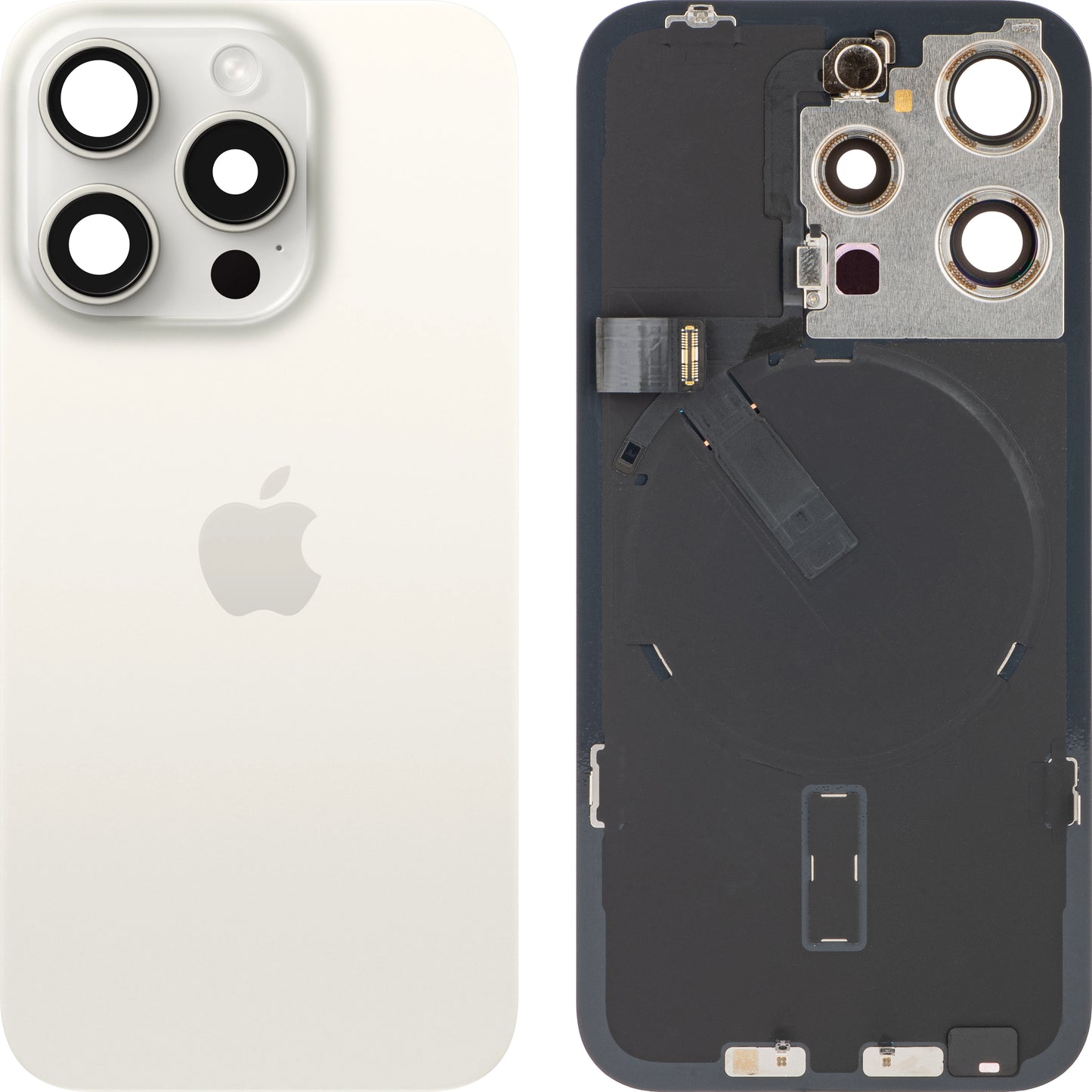 Apple iPhone 15 Pro Battery Cover, Blanc (White Titanium), Swap