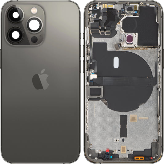Apple iPhone 13 Pro Batterieabdeckung, mit Mittelgehäuse, Schwarz (Graphit), Swap