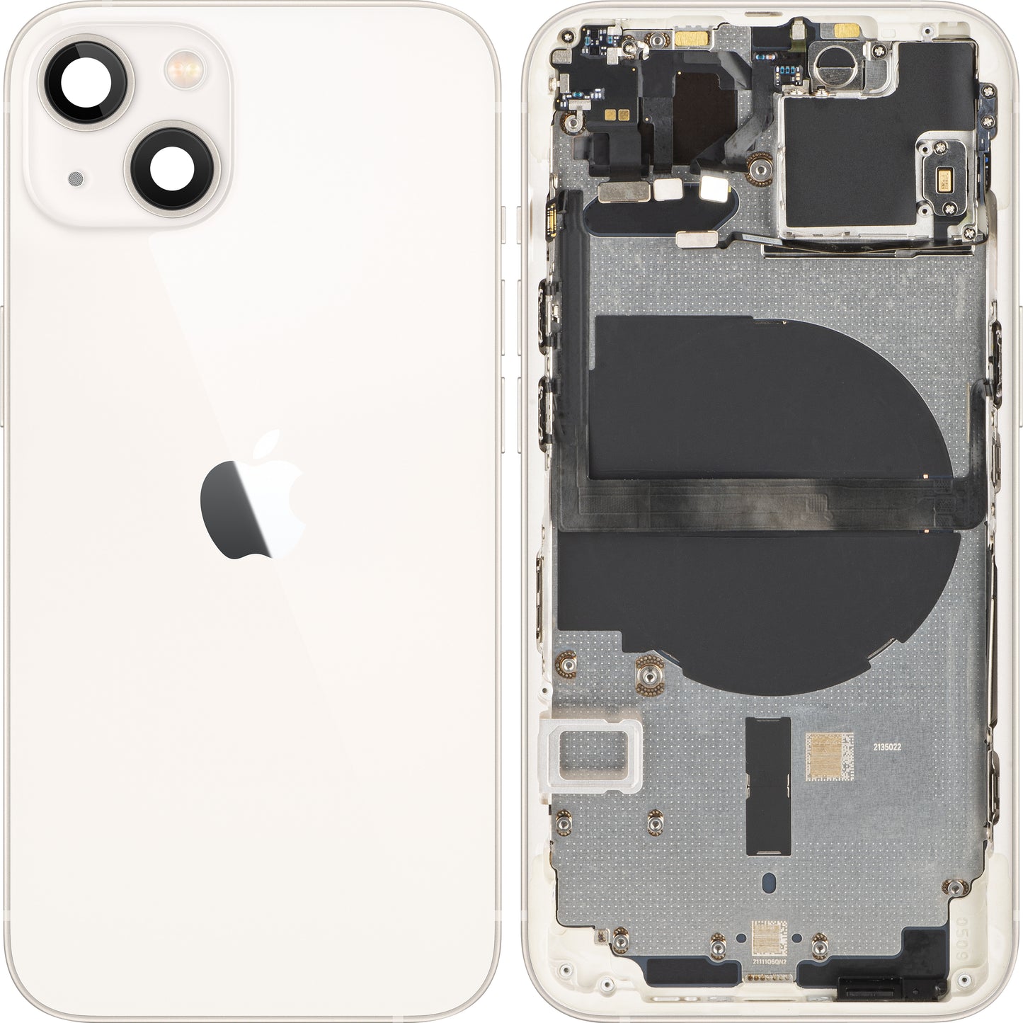 Apple iPhone 13 mini Batteriefachabdeckung, mit Halbschale, Weiß (Starlight), Swap