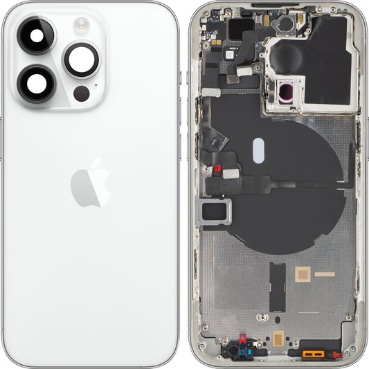 Apple iPhone 14 Pro Batterieabdeckung, mit Mittelgehäuse, Silber, Swap