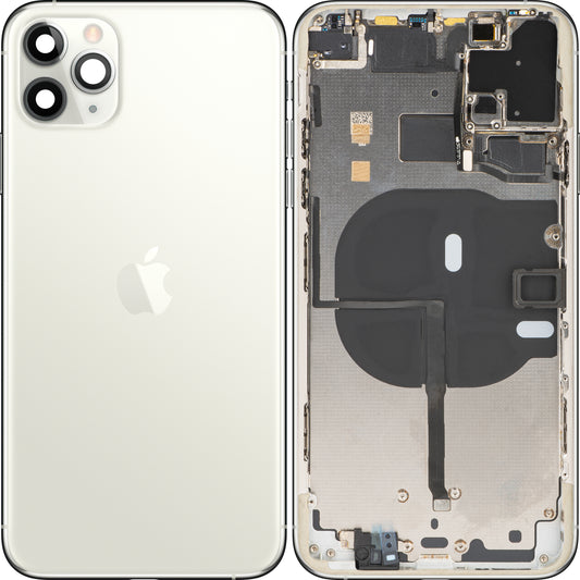 Apple iPhone 11 Pro Max batterijdeksel, met tussenbehuizing, zilver, verwisselbaar