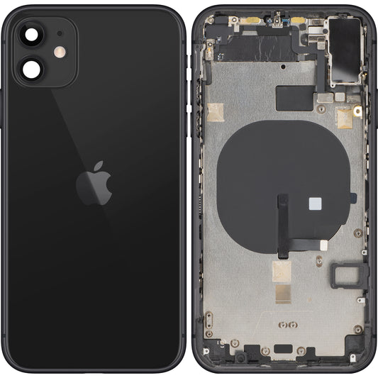 Apple iPhone 11 batterijdeksel, met tussenbehuizing, zwart, verwisselbaar