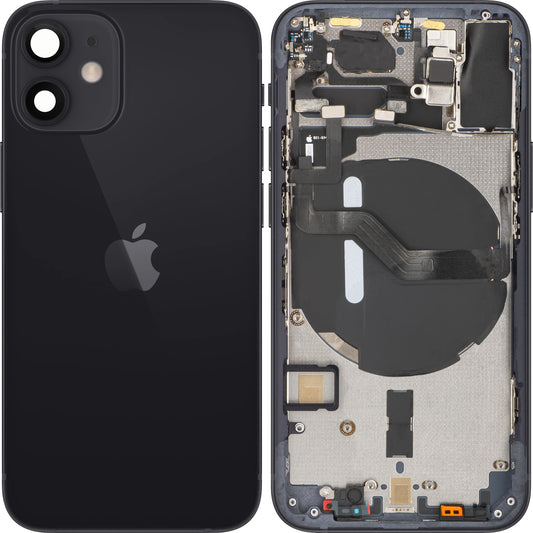 Apple iPhone 12 mini batterijdeksel, met tussenbehuizing, zwart, verwisselbaar