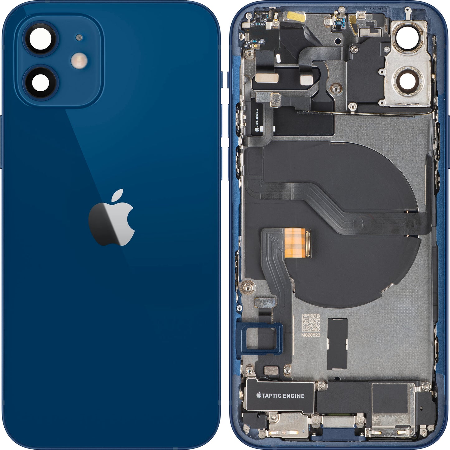 Batterijdeksel Apple iPhone 12, Met Middenbehuizing, Volledige Onderdelen, Blauw, Swap