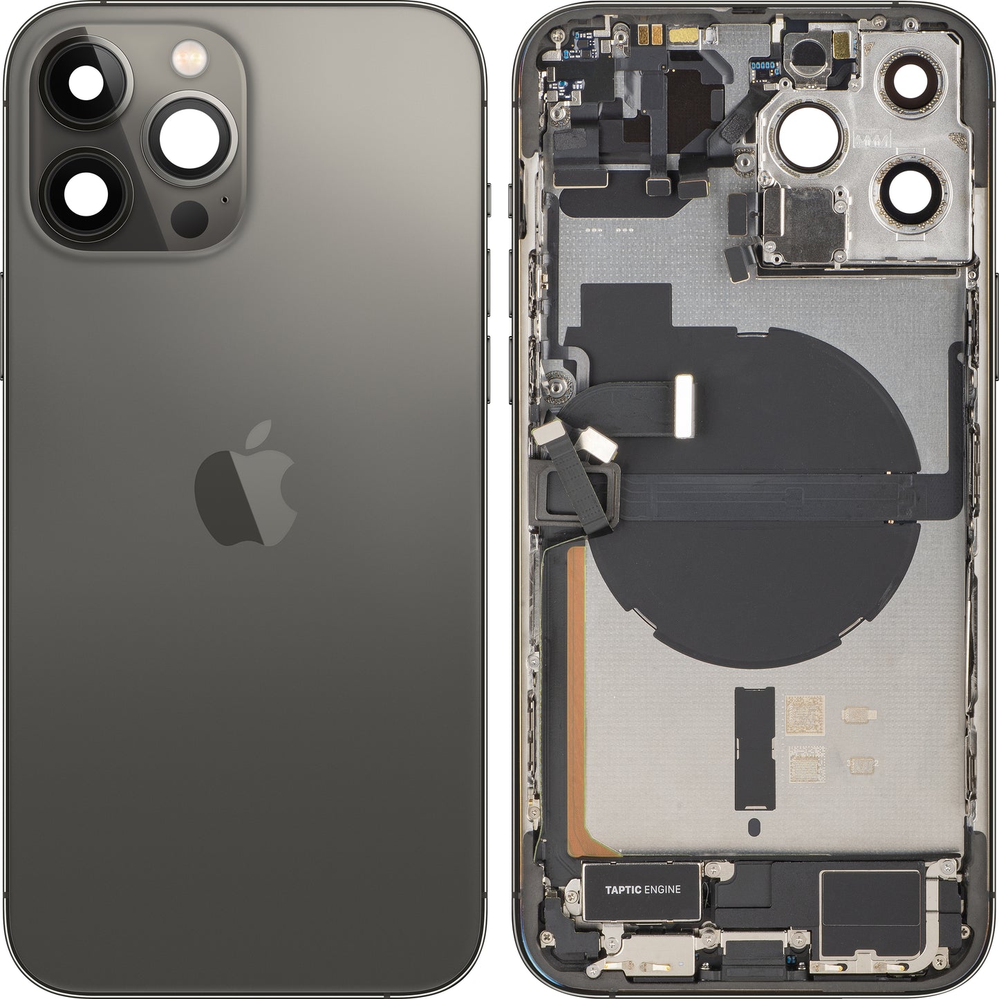 Couvercle de batterie Apple iPhone 13 Pro Max, avec coque centrale, pièces complètes, noir (Graphite), échange