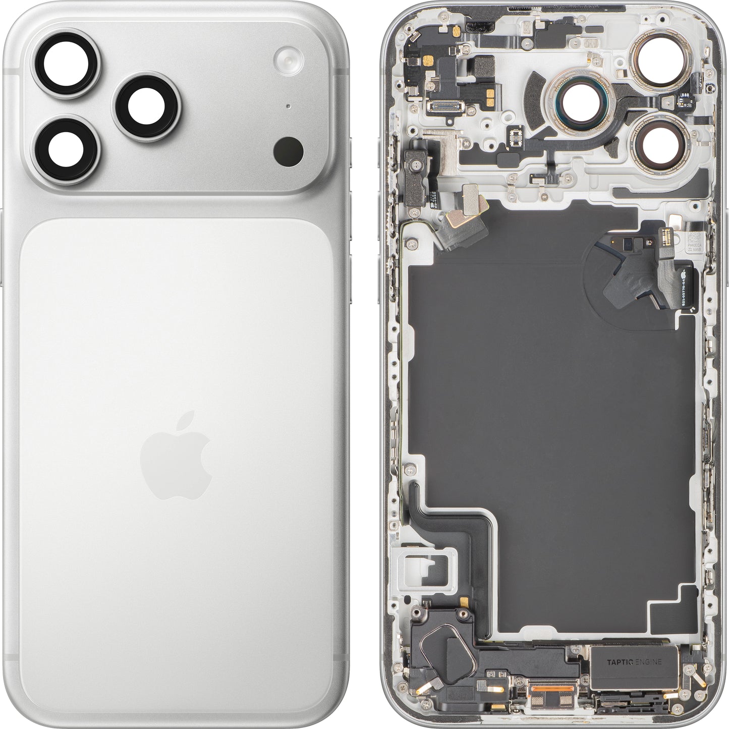 Batterijdeksel Apple iPhone 17 Pro Max, Met Middenbehuizing, Volledige Onderdelen, Zilver, Swap