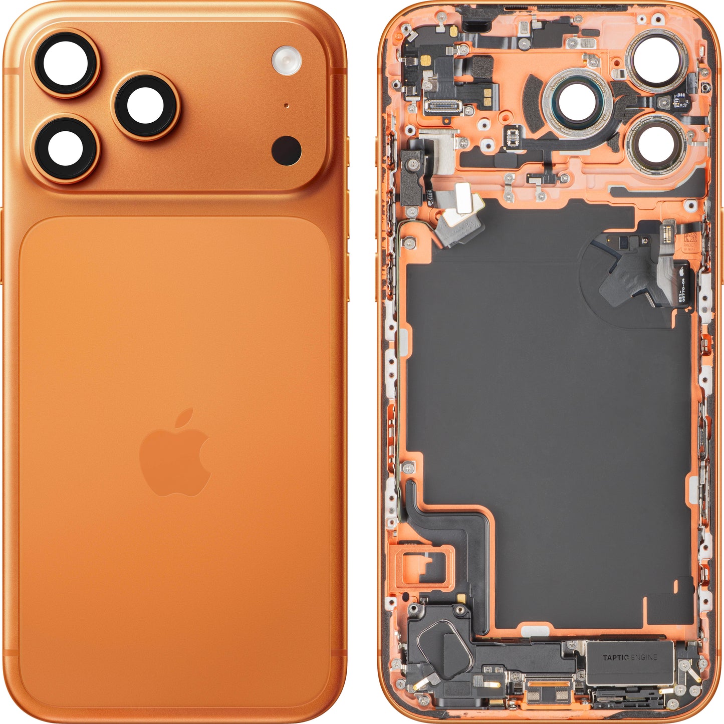 Batterijdeksel Apple iPhone 17 Pro Max, Met Middenbehuizing, Volledige Onderdelen, Oranje (Cosmic Orange), Swap