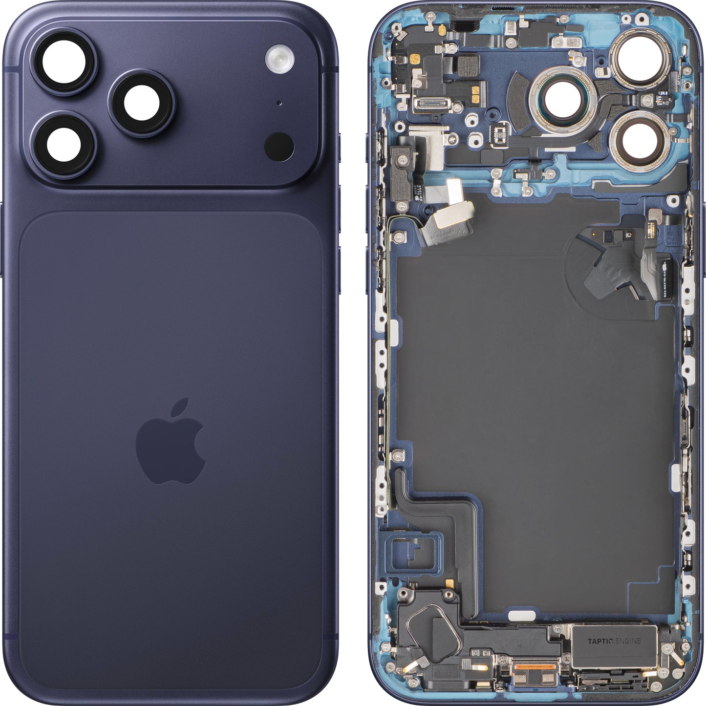 Akkuabdeckung Apple iPhone 17 Pro Max, mit Mittelgehäuse, Komplettteile, Marineblau (Deep Blue), Swap