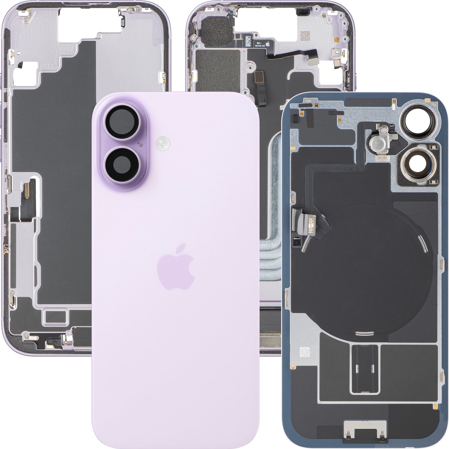 Batterijdeksel Apple iPhone 17, Met Middenbehuizing, Volledige Onderdelen, Paars (Lavendel), Swap