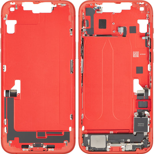 Batterijdeksel Apple iPhone 14 Plus, Met Middenbehuizing, Volledige Onderdelen, Rood, Swap