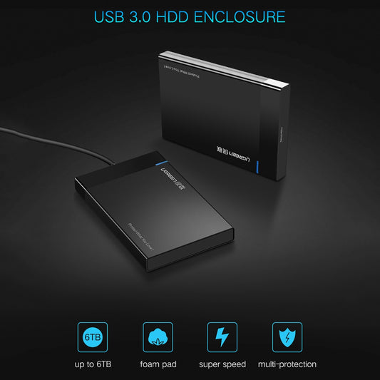 UGREEN US221 Rack voor HDD / SSD SATA 2.5inch, USB 3.0, Zwart