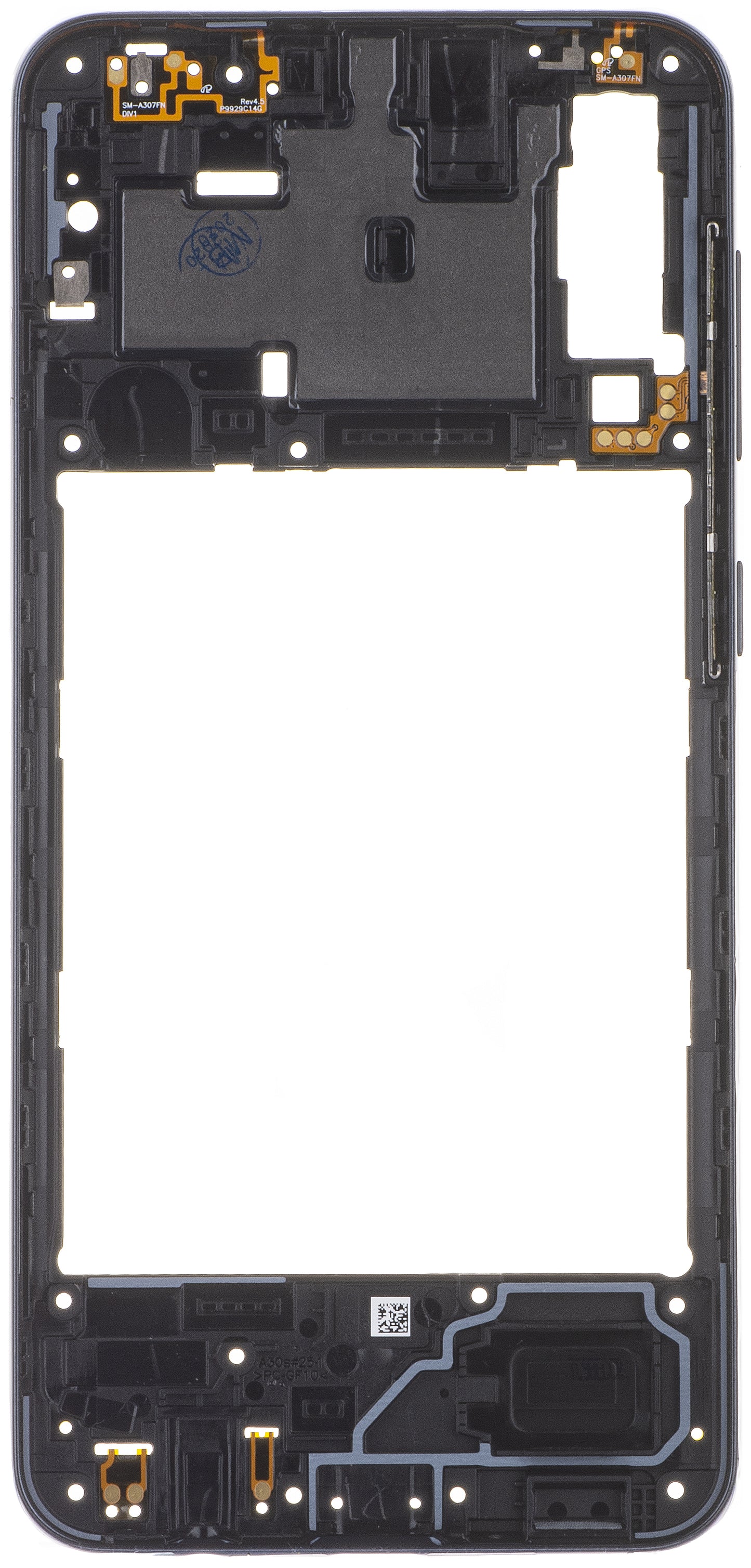 Middenbehuizing Samsung Galaxy A30s A307, Zwart