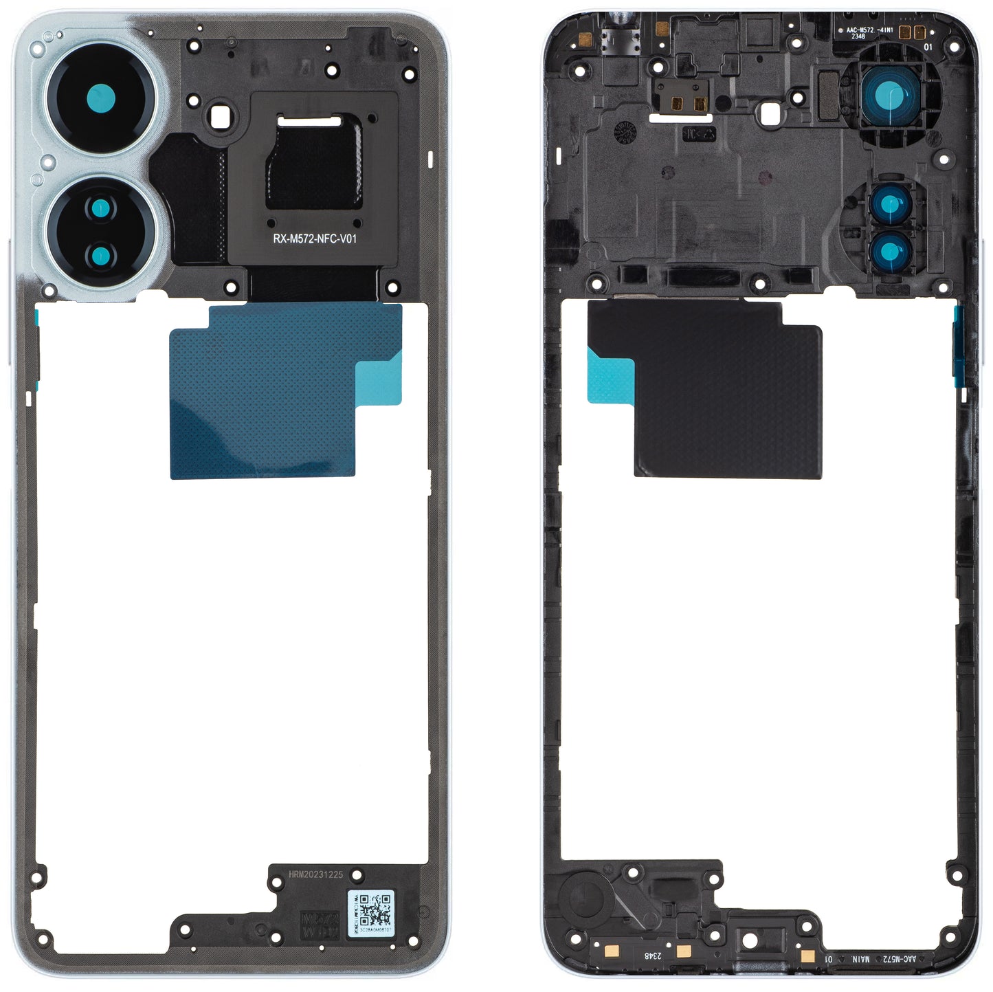 Coque centrale Xiaomi Redmi 13C NFC, Bleue, Service Pack 560001C3UN00