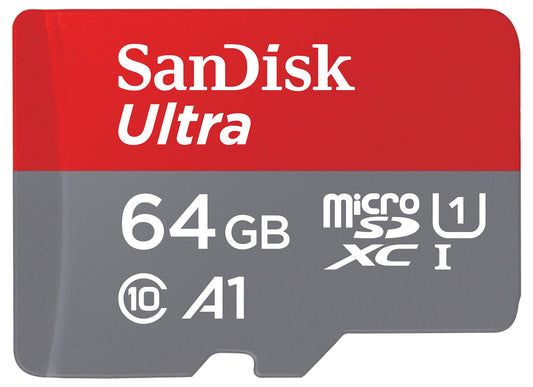 SanDisk Ultra Android A1 microSDXC Geheugenkaart, 64Gb, Klasse 10 / UHS-1 U1, Met Adapter SDSQUAB-064G-GN6MA
