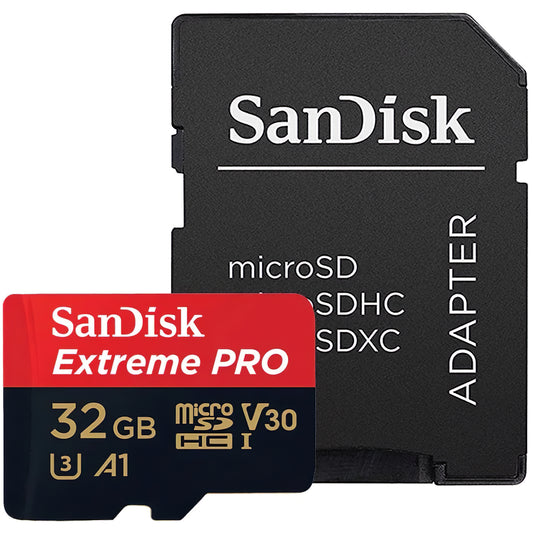 Geheugenkaart microSDHC SanDisk Extreme Pro, 32Gb, Klasse 10 / UHS-1 U3, Met Adapter SDSQXCG-032G-GN6MA