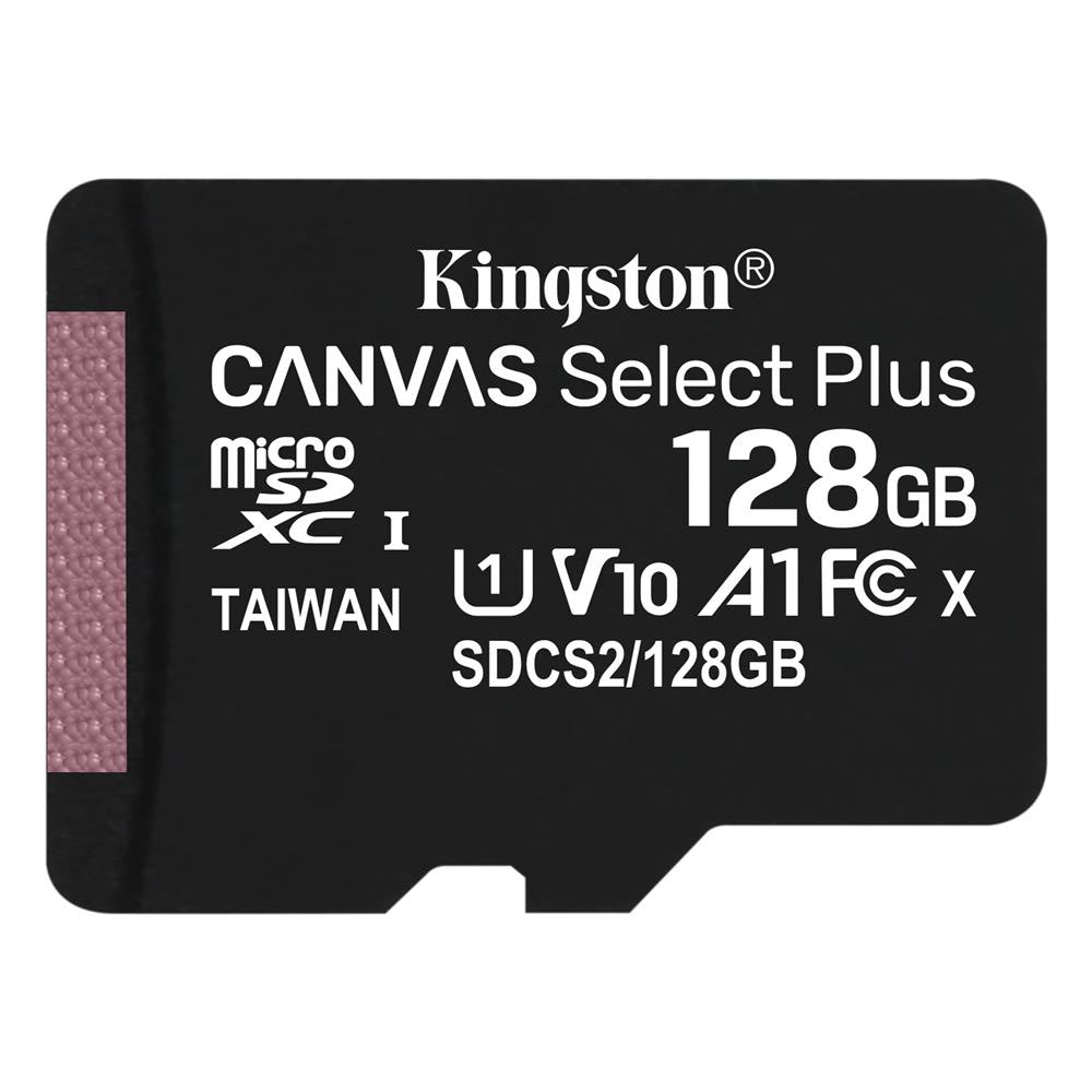 Carte Mémoire microSDXC Kingston Canvas Select Plus Android A1, 128Go, Classe 10 / UHS-1 U1 SDCS2/128GBSP
