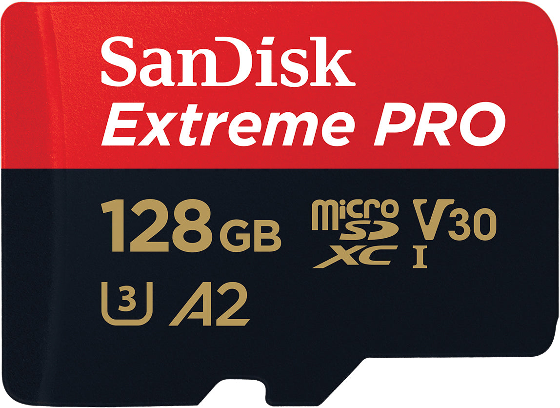 Geheugenkaart microSDXC SanDisk Extreme Pro, 128Gb, Klasse 10 / UHS-1 U3, Met Adapter SDSQXCD-128G-GN6MA