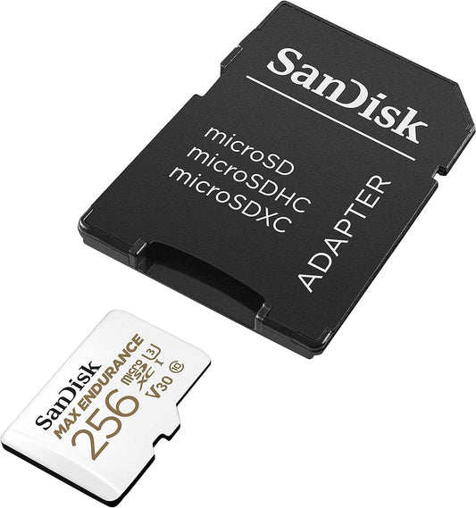 SanDisk MAX Endurance microSDXC Geheugenkaart, 256Gb, Klasse 10 / UHS-1 U3, Met Adapter SDSQQVR-256G-GN6IA
