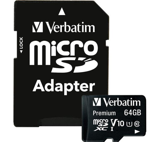 Verbatim microSDXC Geheugenkaart, 64Gb, Klasse 10 / UHS-1 U1, Met Adapter