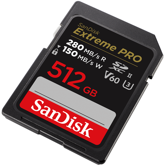 SDXC Geheugenkaart SanDisk Extreme Pro, 512Gb, Klasse 10 / UHS-2 U3 SDSDXEP-512G-GN4IN