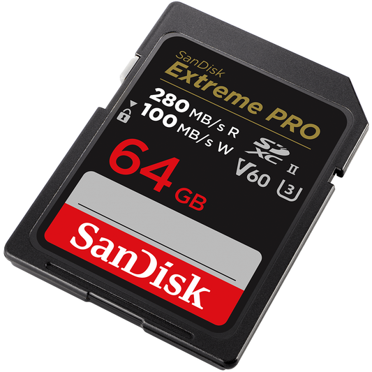 SDXC Geheugenkaart SanDisk Extreme Pro, 64Gb, Klasse 10 / UHS-2 U3 SDSDXEP-064G-GN4IN