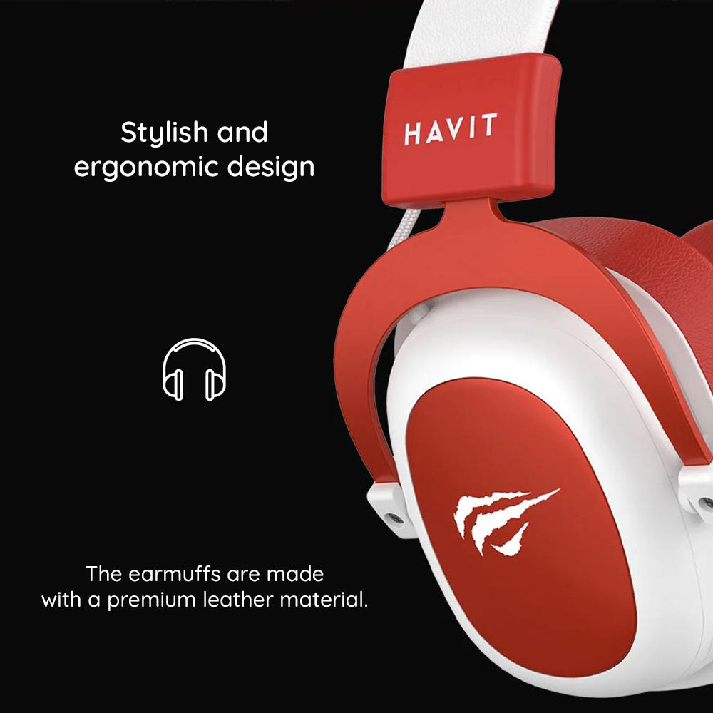 Gaming Kopfhörer 3.5mm HAVIT H2002D, 2m, Rot