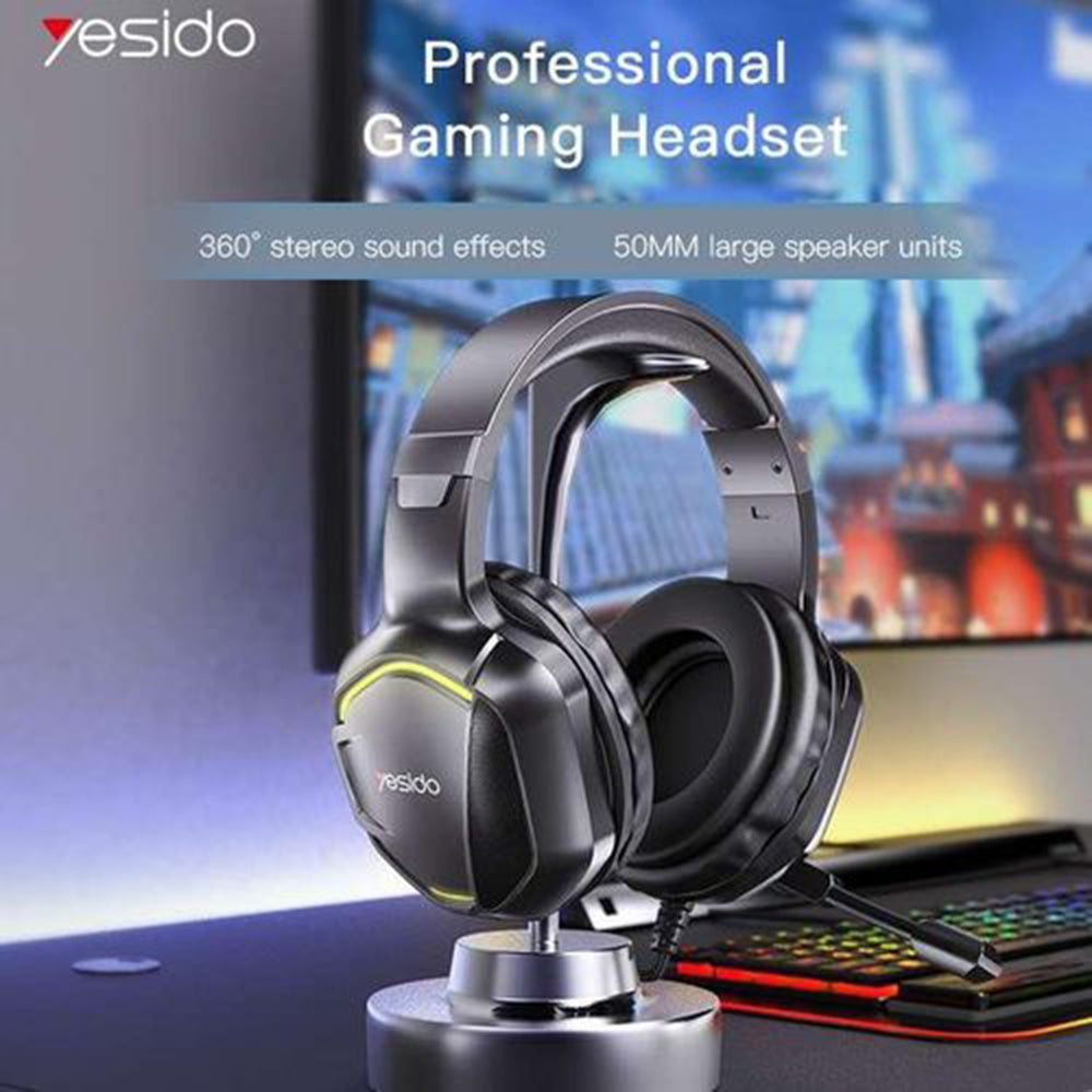 Gaming-Kopfhörer 3.5mm Yesido EK01, RGB, 1.2m, Schwarz