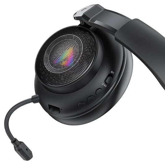 Casque Gaming Sans Fil Acefast H15, RGB, BT / Wi-FI / Filaire, Noir