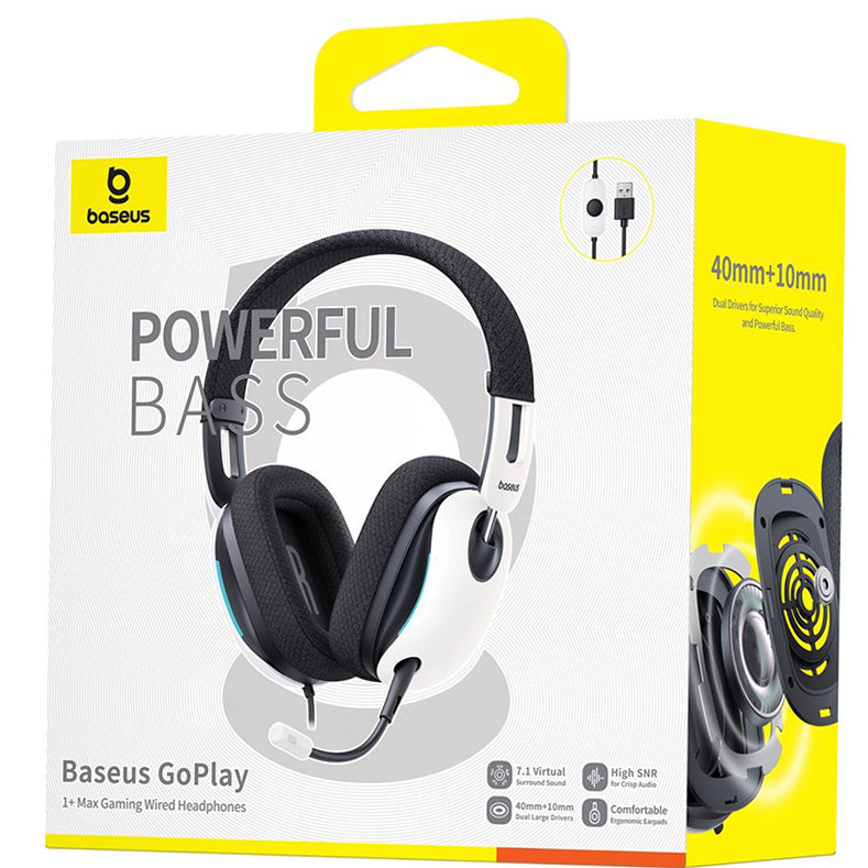 Casques Gaming USB Baseus GoPlay 1+ Max, Blancs A00181003213-00
