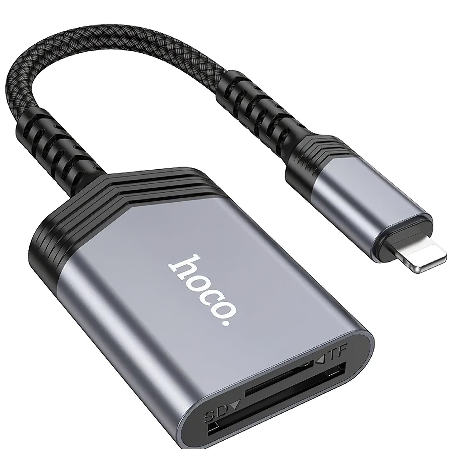Lecteur de carte Lightning HOCO UA25, SD - microSD, Gris