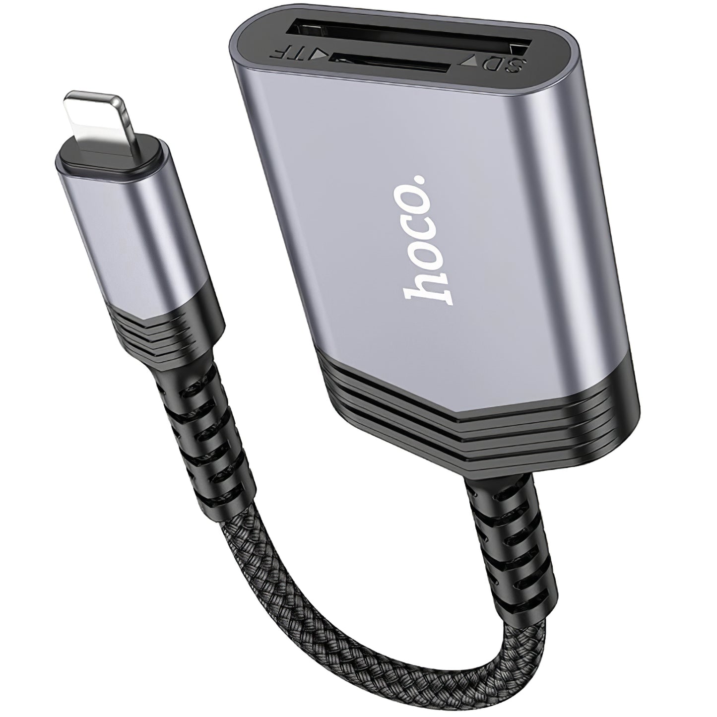 Lecteur de carte Lightning HOCO UA25, SD - microSD, Gris