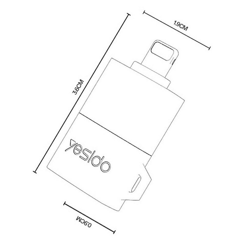 Lightning Cardlezer Yesido GS38, microSD, Grijs, Opnieuw verzegeld