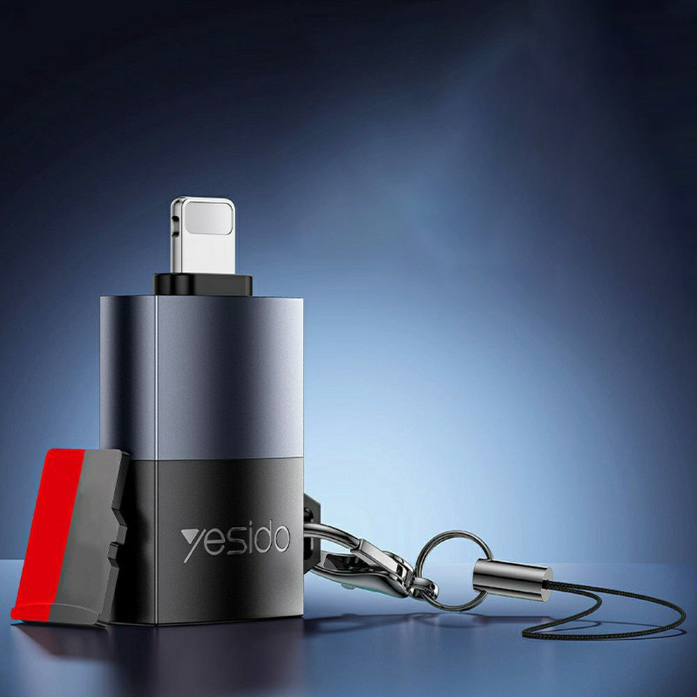 Lightning Cardlezer Yesido GS38, microSD, Grijs, Opnieuw verzegeld
