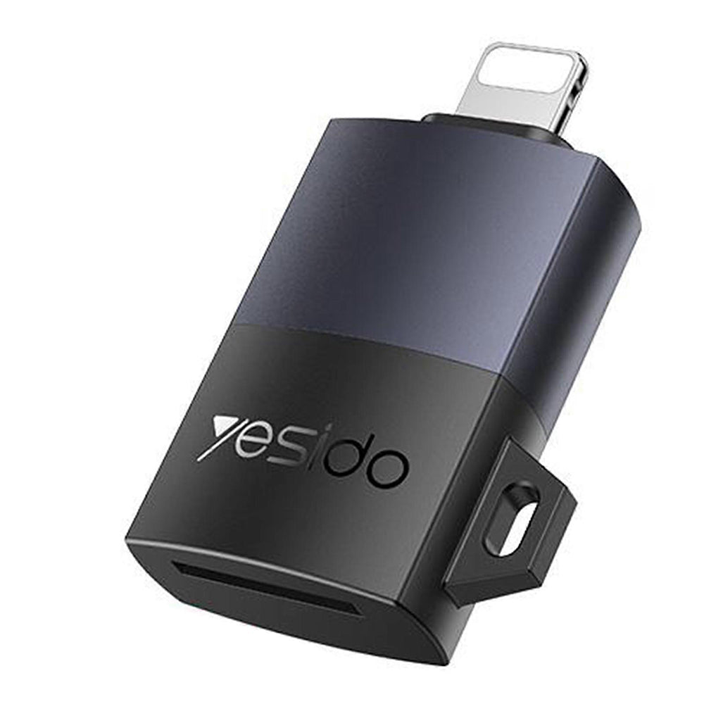 Lecteur de carte Lightning Yesido GS38, microSD, Gris