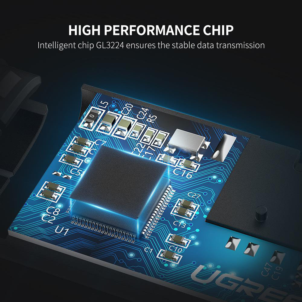 Kaartlezer USB-C UGREEN CM184, SD - microSD, Grijs