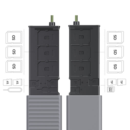 Lecteur de carte USB / USB-C avec Organisateur UGREEN CM856 (55899), 2 x SD - microSD, Gris
