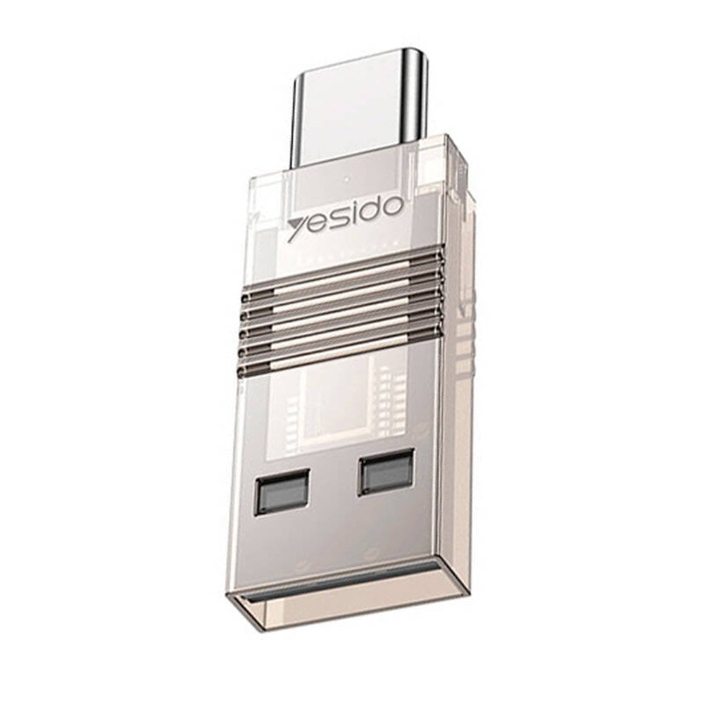 USB / USB-C Kaartlezer Yesido GS21, microSD, Transparant