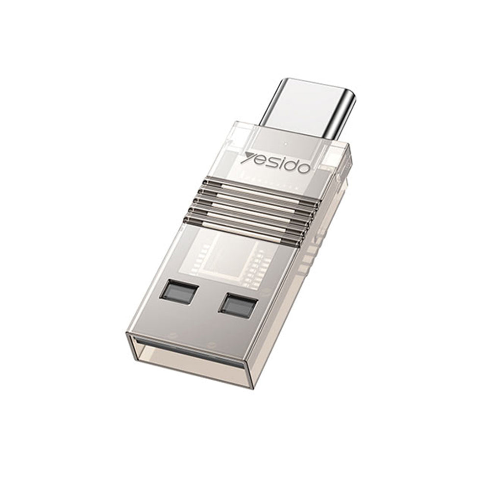 USB / USB-C Kaartlezer Yesido GS21, microSD, Transparant
