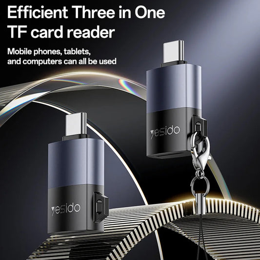 USB-Kartenleser Yesido GS37, microSD, Schwarz